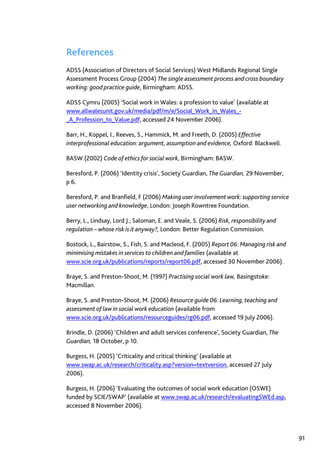 Assessment in Social work: A guide for learning and teaching