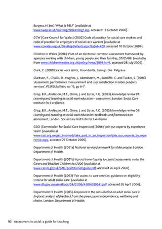 Assessment in Social work: A guide for learning and teaching