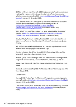 Assessment in Social work: A guide for learning and teaching