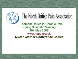 Assessment Issues in Chronic Pain Spring Scientific Meeting 16 th  May 2008 www.nbpa.org.uk Queen Mother Conference Centre 