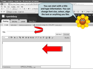 You can start with a title and type information. You can change font size, colour, align the text or anything you like. 
