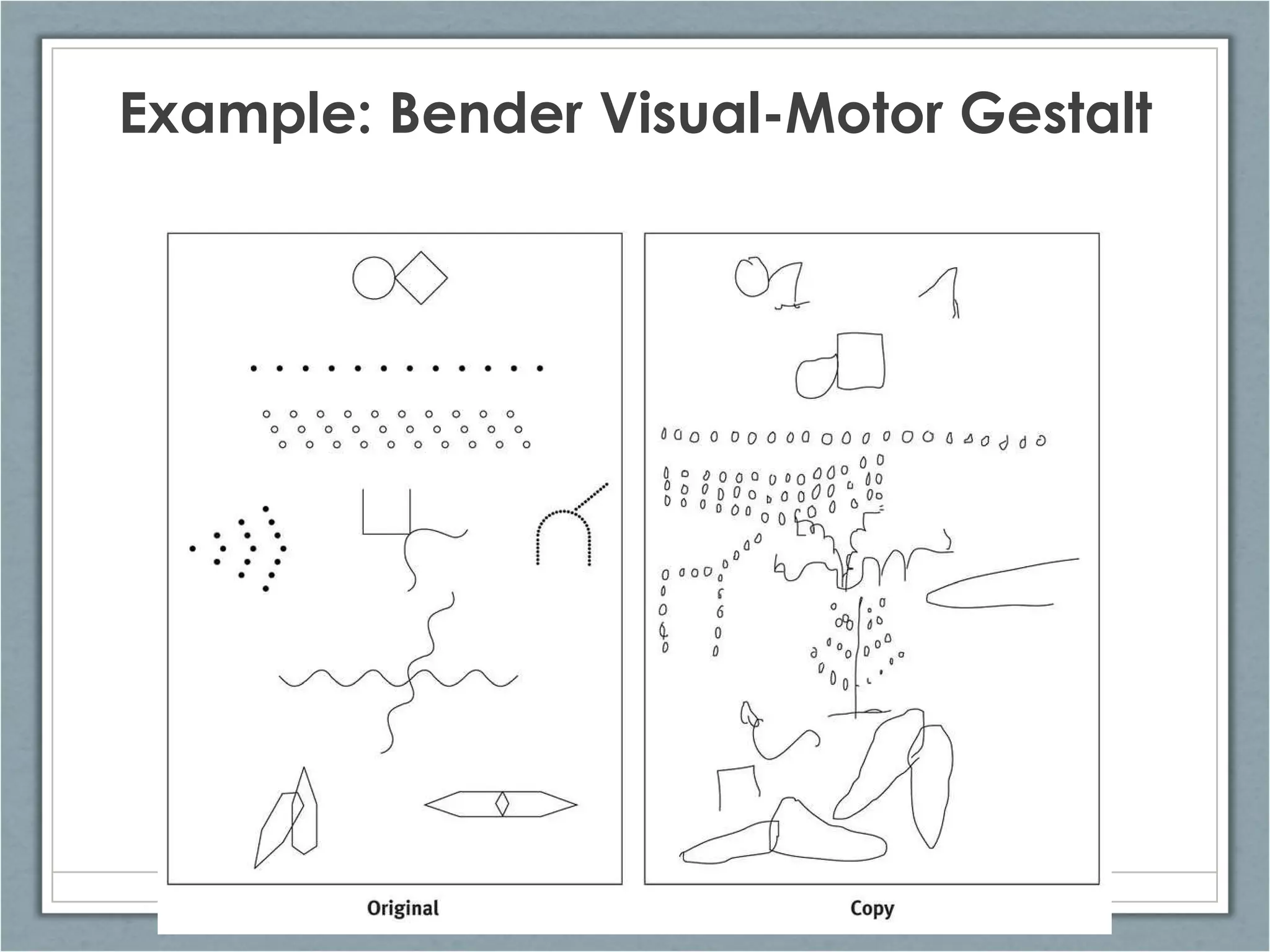 Example: Bender Visual-Motor Gestalt 