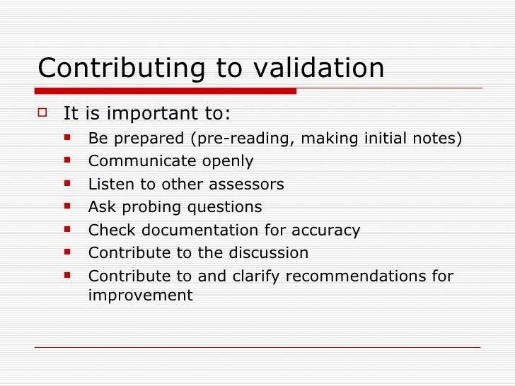 Assessment Validation