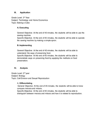 Assessment 1 writing general and specific objectives | PDF