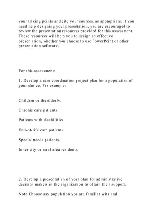 Assessment 1 this assignment leads to assessment 2 and 3. .docx