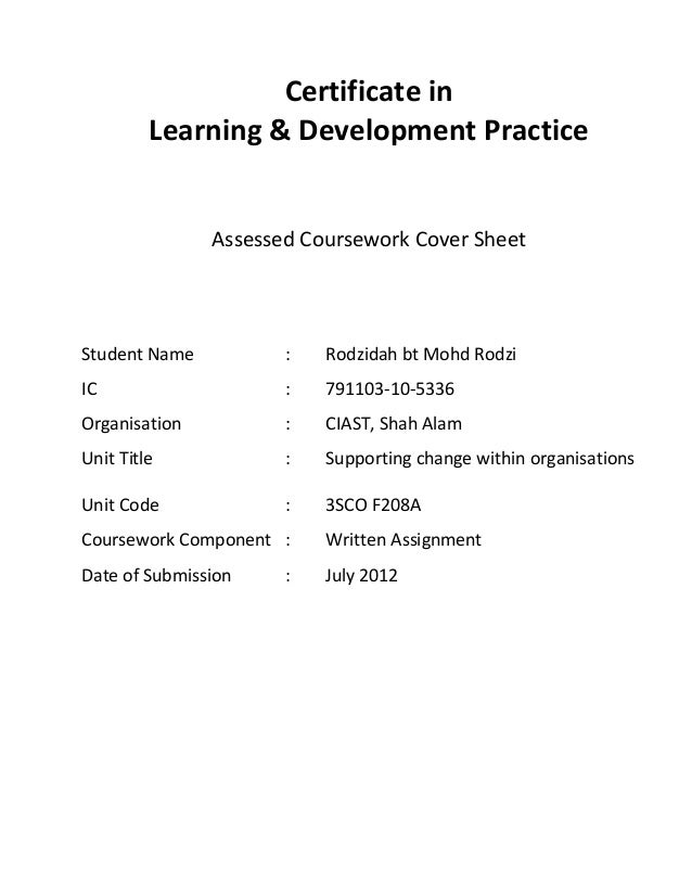 Cipd assignment example tha
