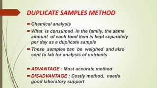 nutritional status assessment using Anthropometry, Biochemical ...