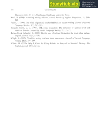Assessment And Academic Writing A Look At The Use Of Rubrics In The ...