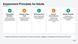 Assessment and Evaluation. Assessment for Effective Training Management ...