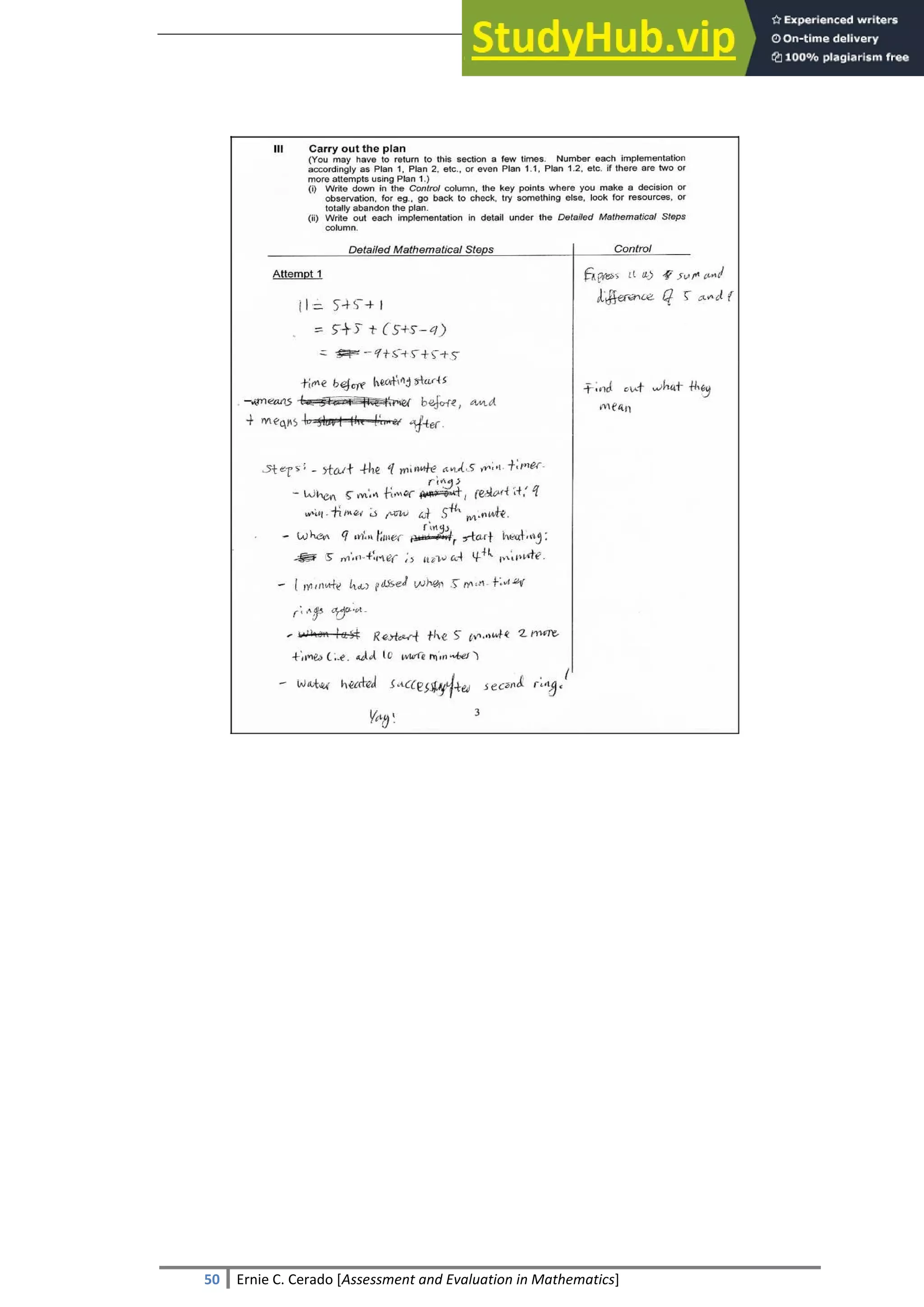 SULTAN KUDARAT STATE UNIVERSITY
50 Ernie C. Cerado [Assessment and Evaluation in Mathematics]
 