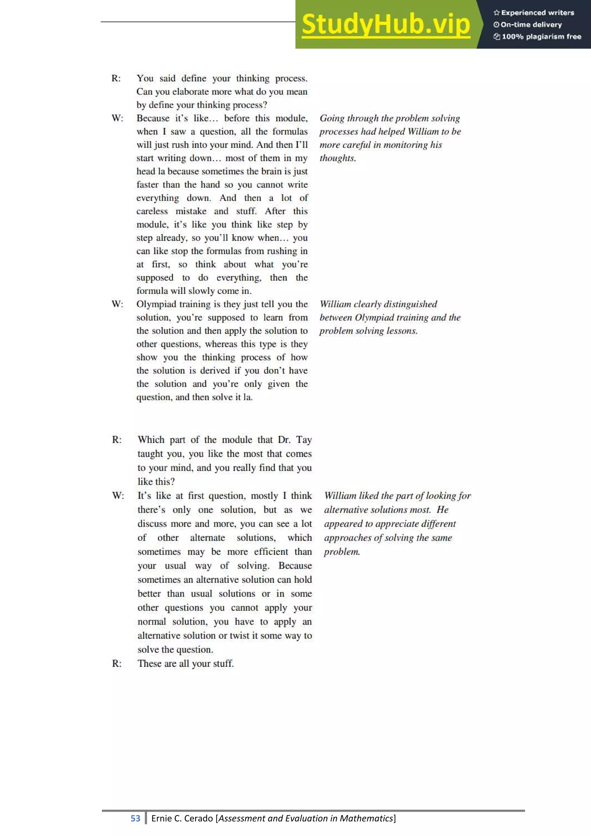 SULTAN KUDARAT STATE UNIVERSITY
53 Ernie C. Cerado [Assessment and Evaluation in Mathematics]
 