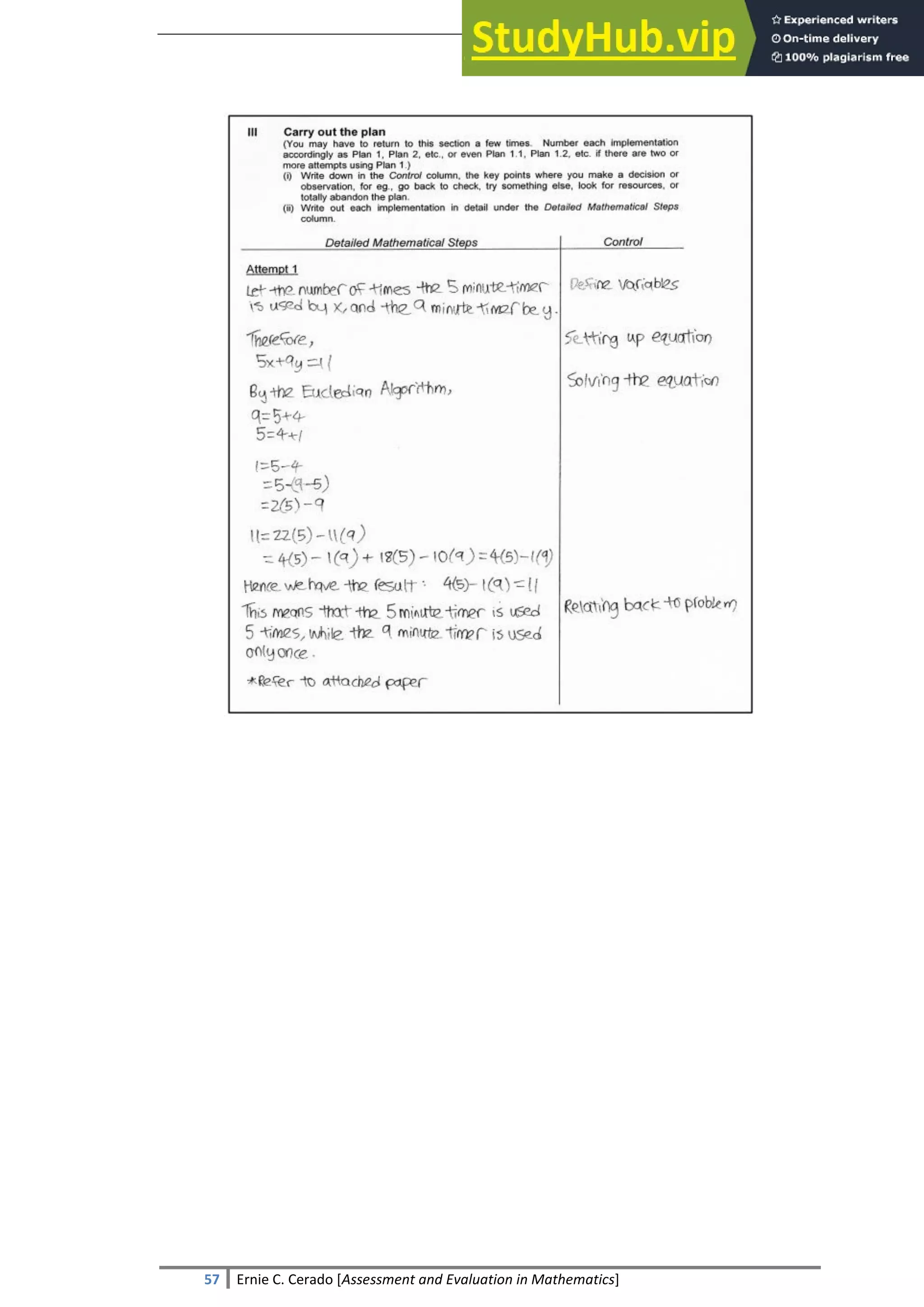 SULTAN KUDARAT STATE UNIVERSITY
57 Ernie C. Cerado [Assessment and Evaluation in Mathematics]
 