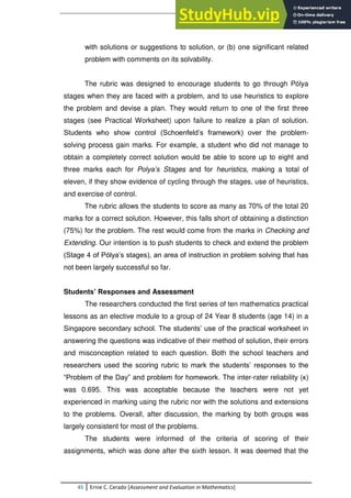 Assessment And Evaluation In Mathematics A Compilation | PDF