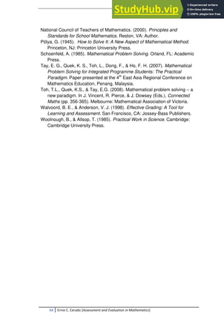 Assessment And Evaluation In Mathematics A Compilation | PDF