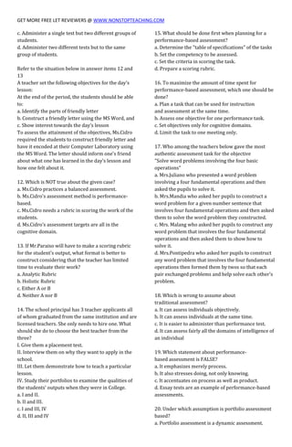 Assessment and evaluation of learning part 2 | PDF