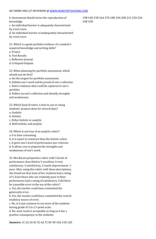 Assessment and evaluation of learning part 2 | PDF