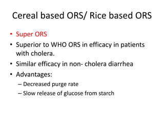 Ors Powder Rice Based Assessment and management of dehydration siddarth mahajan | PPTX