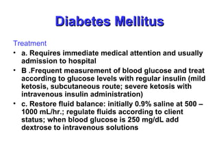 Assessment and management of patients with diabetes mellitus | PPT