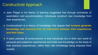 Constructivist Assessment Examples Assessment Approaches.pptx