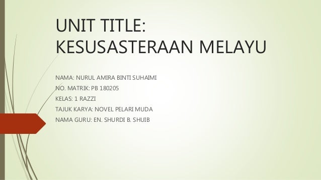 Assessment bahasa malaysia novel pelari muda