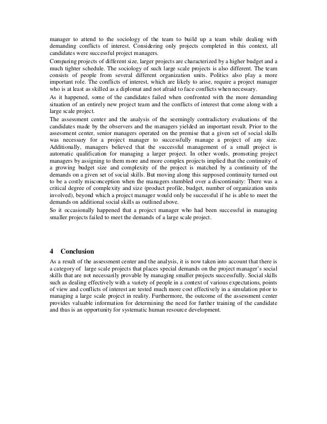 Assessment Center For Project Managers