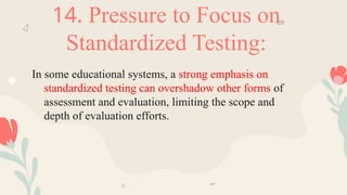 Less Emphasis On Testing assessment and evaluation methods and strategies | PPTX