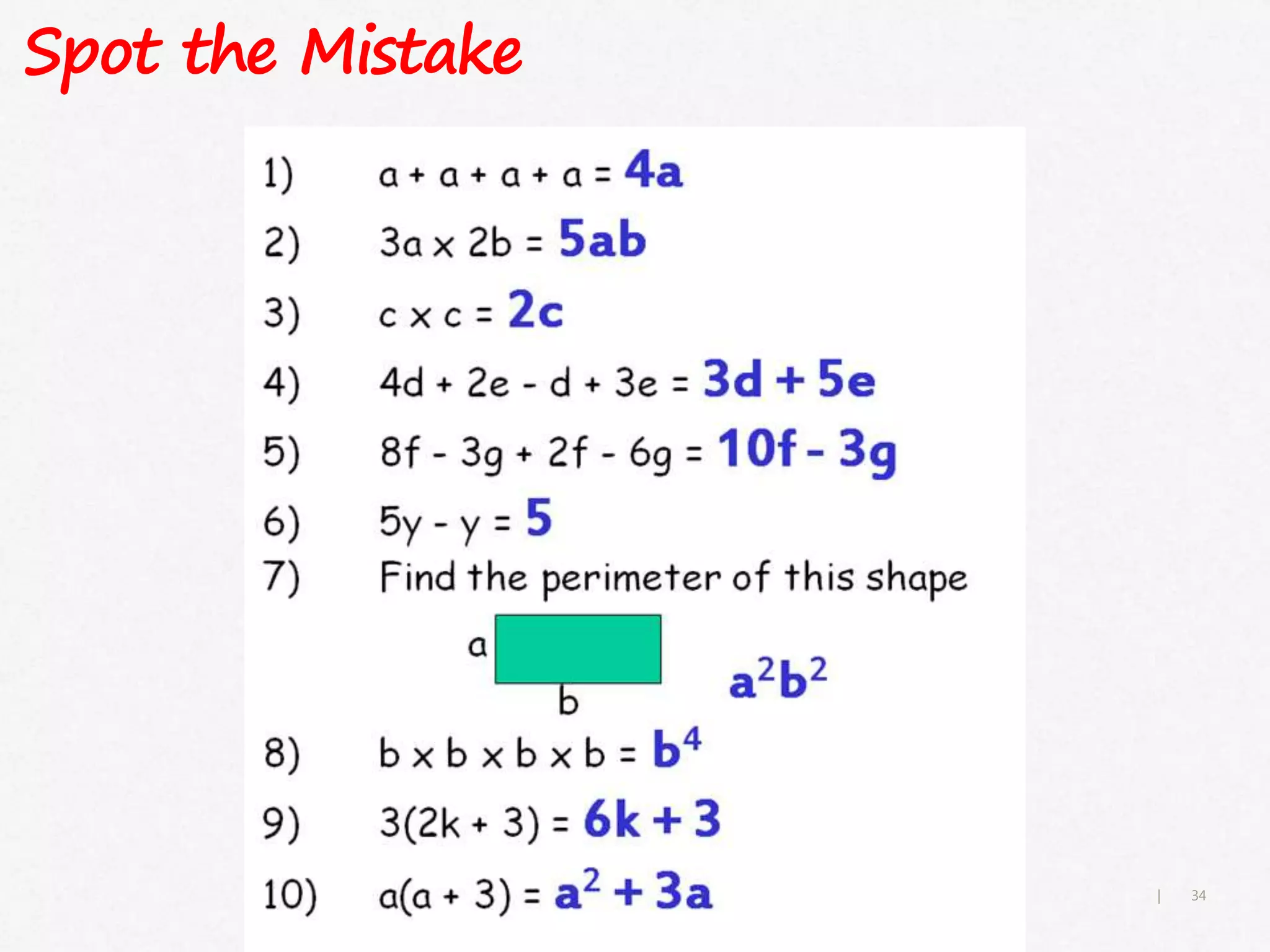 34|
Spot the Mistake
 