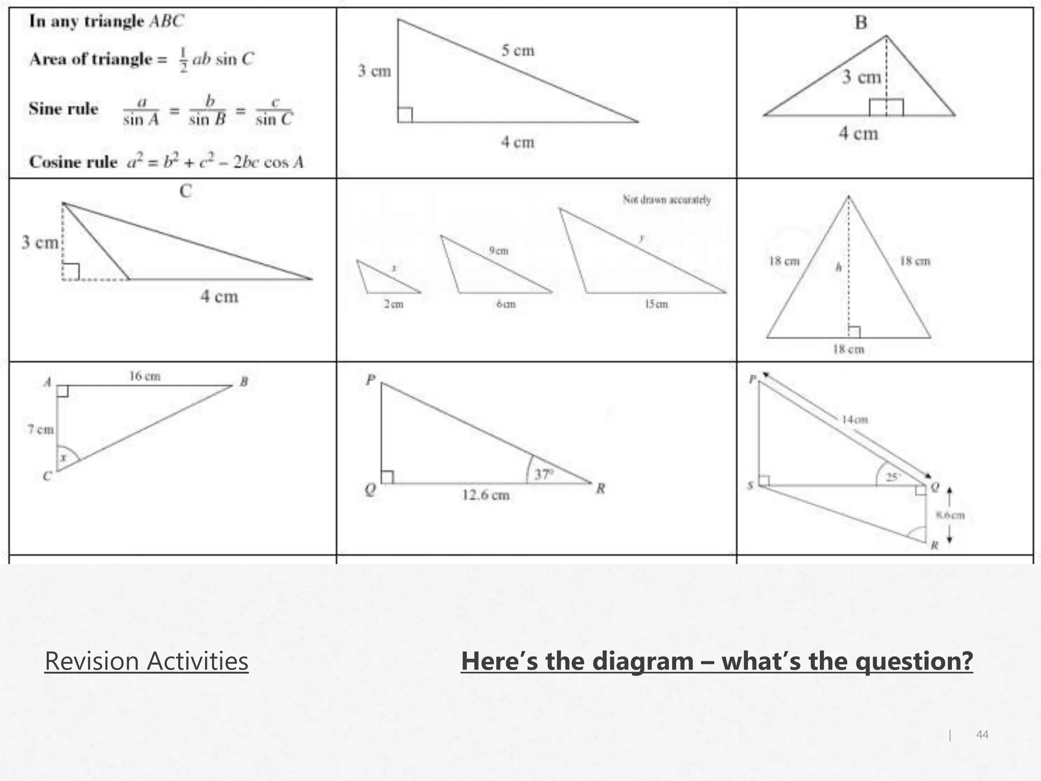 44|
Revision Activities Here’s the diagram – what’s the question?
 