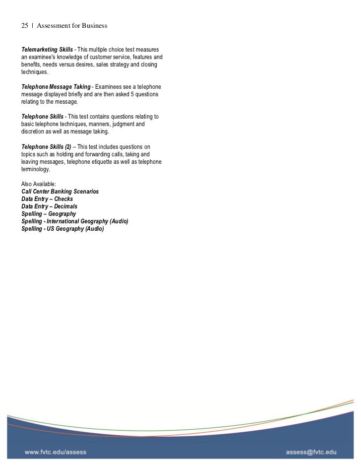 customer service skills test questions