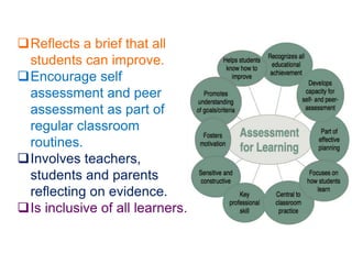 Assessment for Learning, Assessment as Learning and Assessment of ...