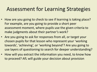 Assessment for learning and development | PPTX