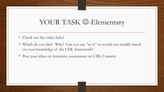 UDL and Assessment for Assessment and Learning | PPTX