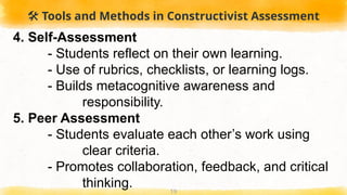 Constructivist Assessment Examples Assessment for Learning in Classroom.pptx