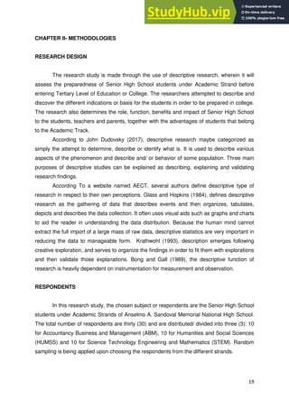 ASSESSMENT FOR THE PREPAREDNESS OF SENIOR HIGH SCHOOL STUDENTS UNDER ...