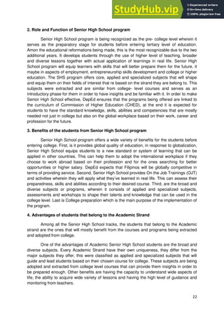 ASSESSMENT FOR THE PREPAREDNESS OF SENIOR HIGH SCHOOL STUDENTS UNDER ...
