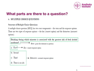 What parts are there to a question?
 