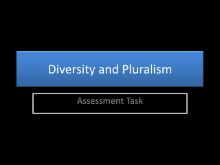 Diversity and Pluralism Assessment Task 
