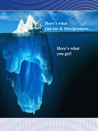 Here’s what  you see & hire/promote… Here’s what  you get! 