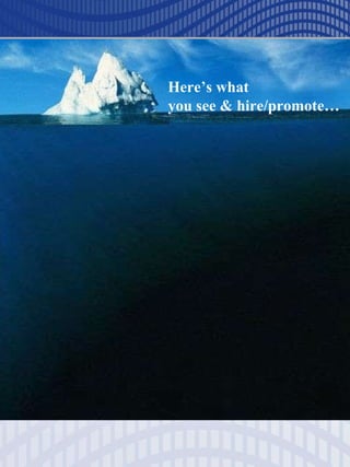 Here’s what  you see & hire/promote… 