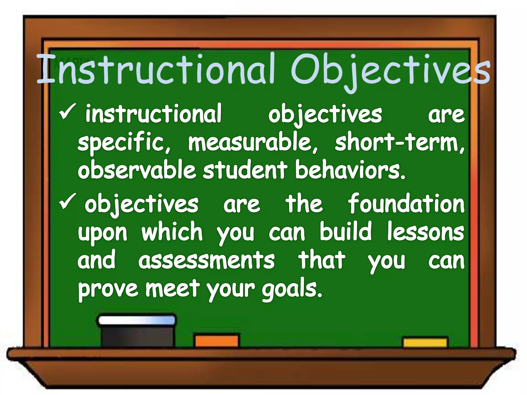 Instructional Objectives