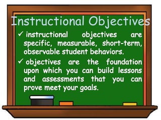 Instructional Objectives
 