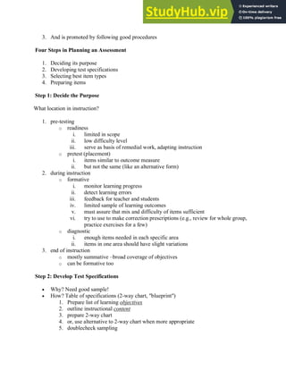 Assessment In Education At Secondary Level | PDF