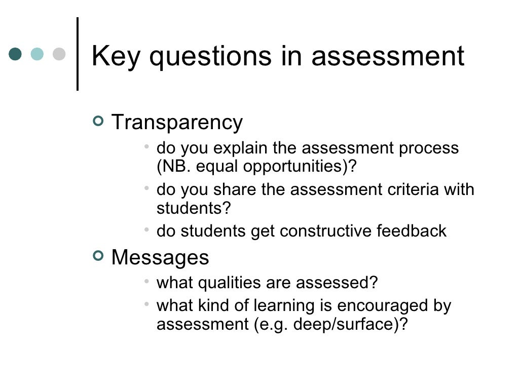 Assessment in Higher Education