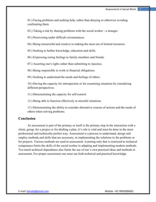 Assessment in social work | DOCX