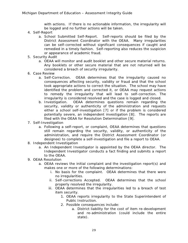 MEAP Assessment Integrity Guide