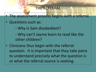 Referral Question Example Assessment interview | PPTX