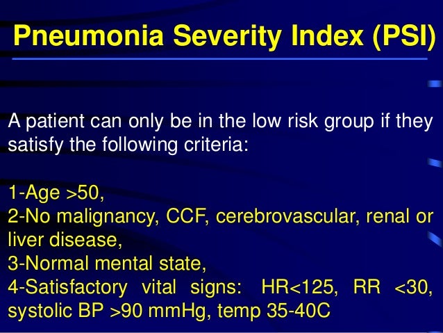 Assessment Of Cap Severity By Pneumonia Scores