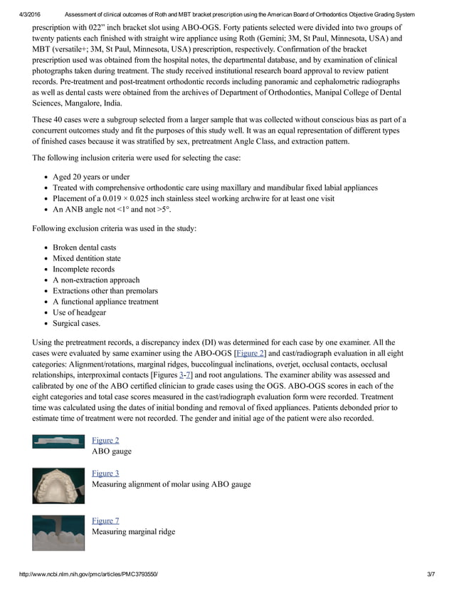 Assessment of clinical of roth and mbt bracket prescription