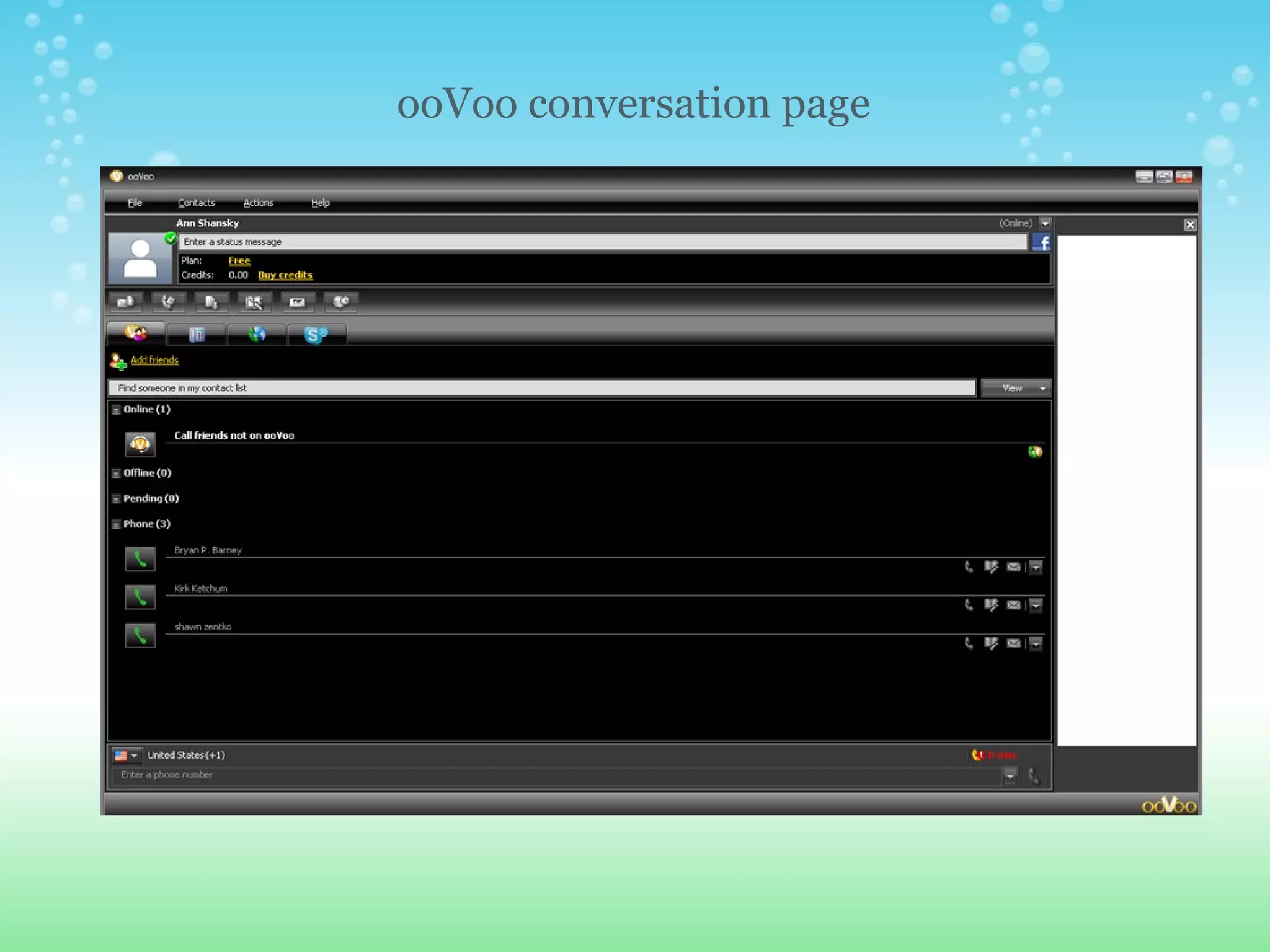 ooVoo conversation page 