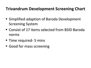 Trivandrum Develop Chart Assessment of development sunil | PPT